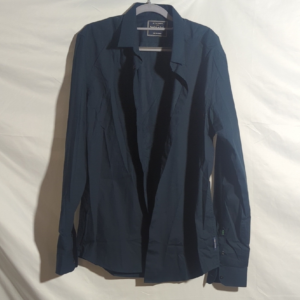 Scotch & Soda NWT Dark Green Dress Shirt Women’s XL Slim Fit